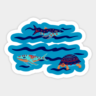 Shark And Sea Life Sticker